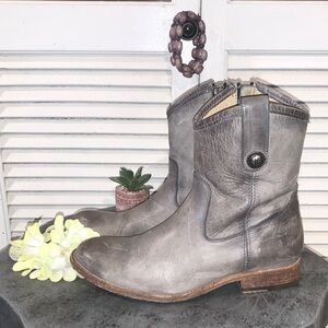 Frye #77908 Melissa Button Leather Antique Washed Women's Biker Boots Size 7